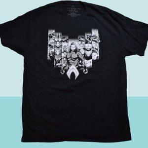 Aquaman Mens Aquaman Black Tee Shirt New